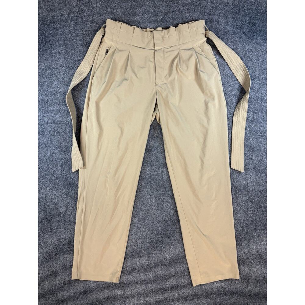 Athleta Womens Pants Skyline Pant II Beige Paperbag Tie High Waisted Size 4